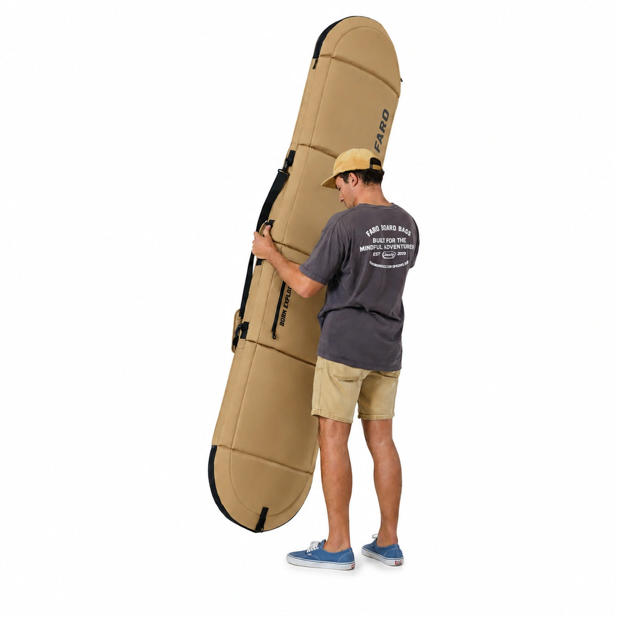 FARO Padded Day / Travel Surfboard Bag (Tan color)