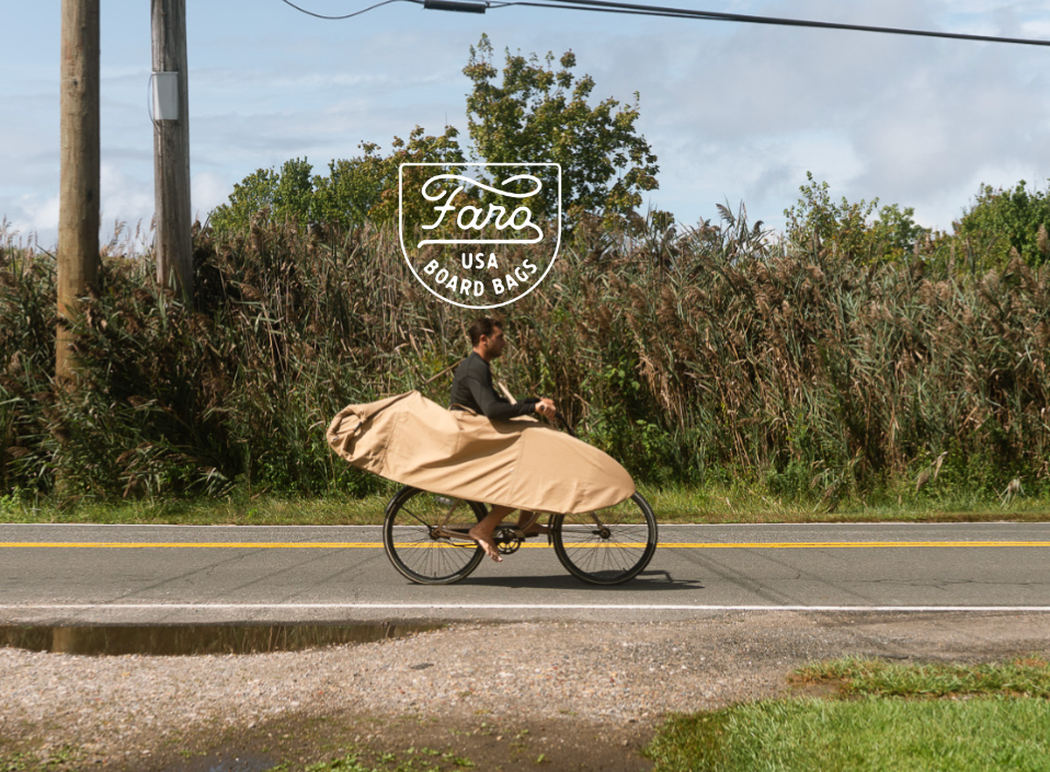 FARO BOARD BAGS being used on a bike ride to the beach