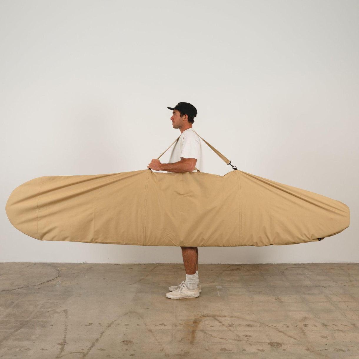 10 ft harbor tan canvas surfboard bag