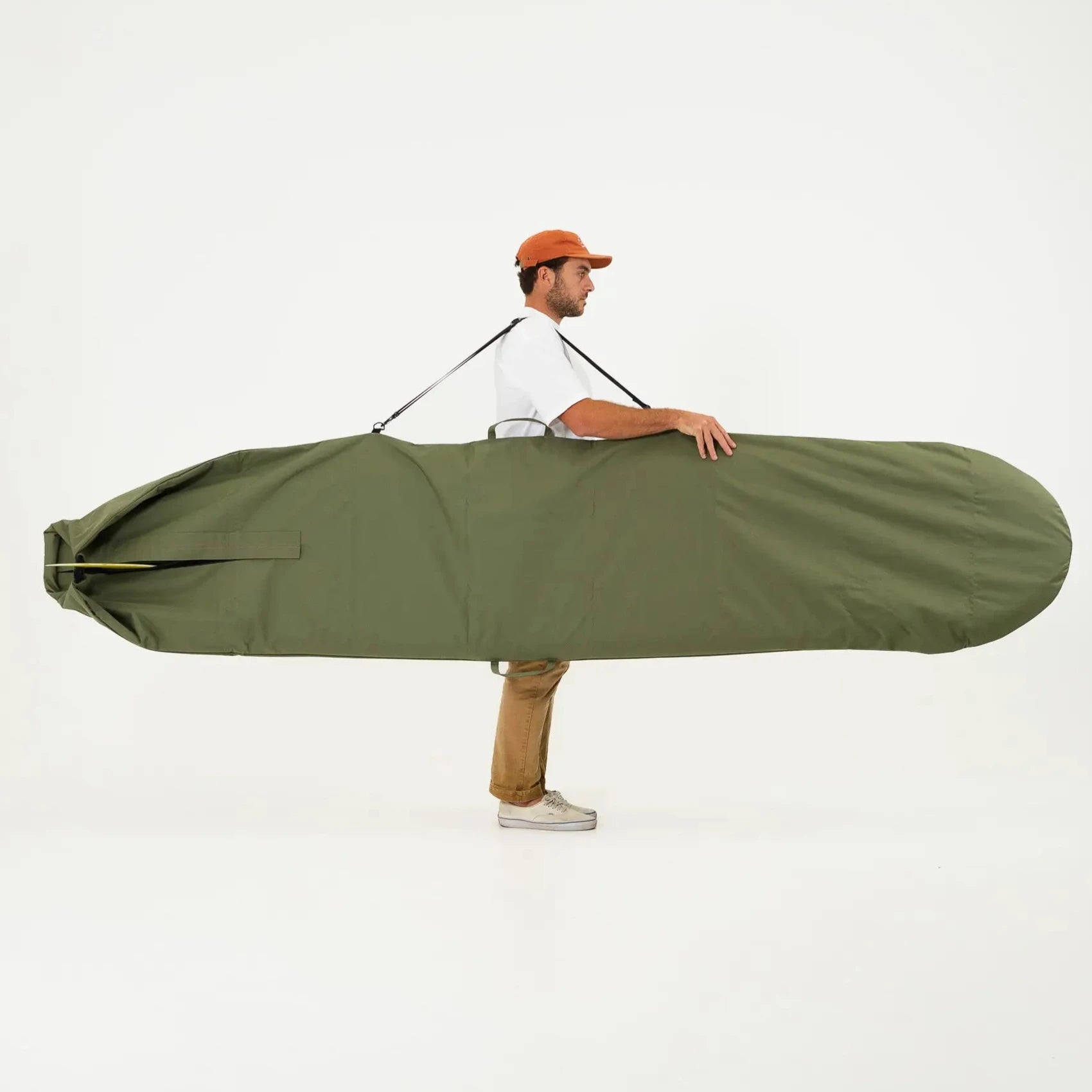 Olive Drab Canvas Surfboard Bag