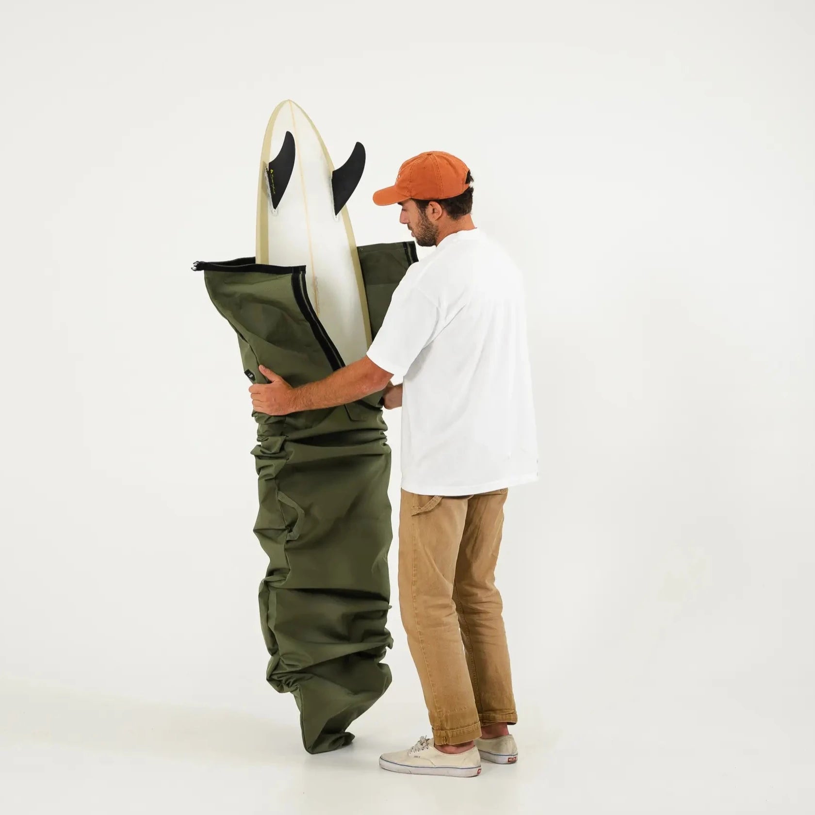 Olive Drab Canvas Surfboard Bag