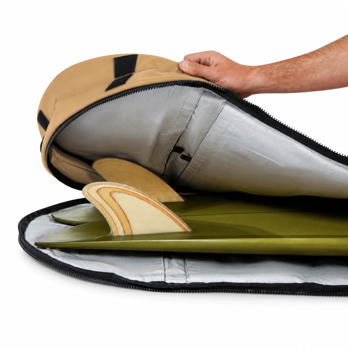 FARO Padded Day / Travel Surfboard Bag (Tan color)