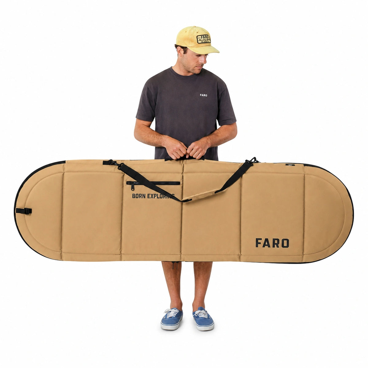 FARO Padded Day / Travel Surfboard Bag (Tan color)