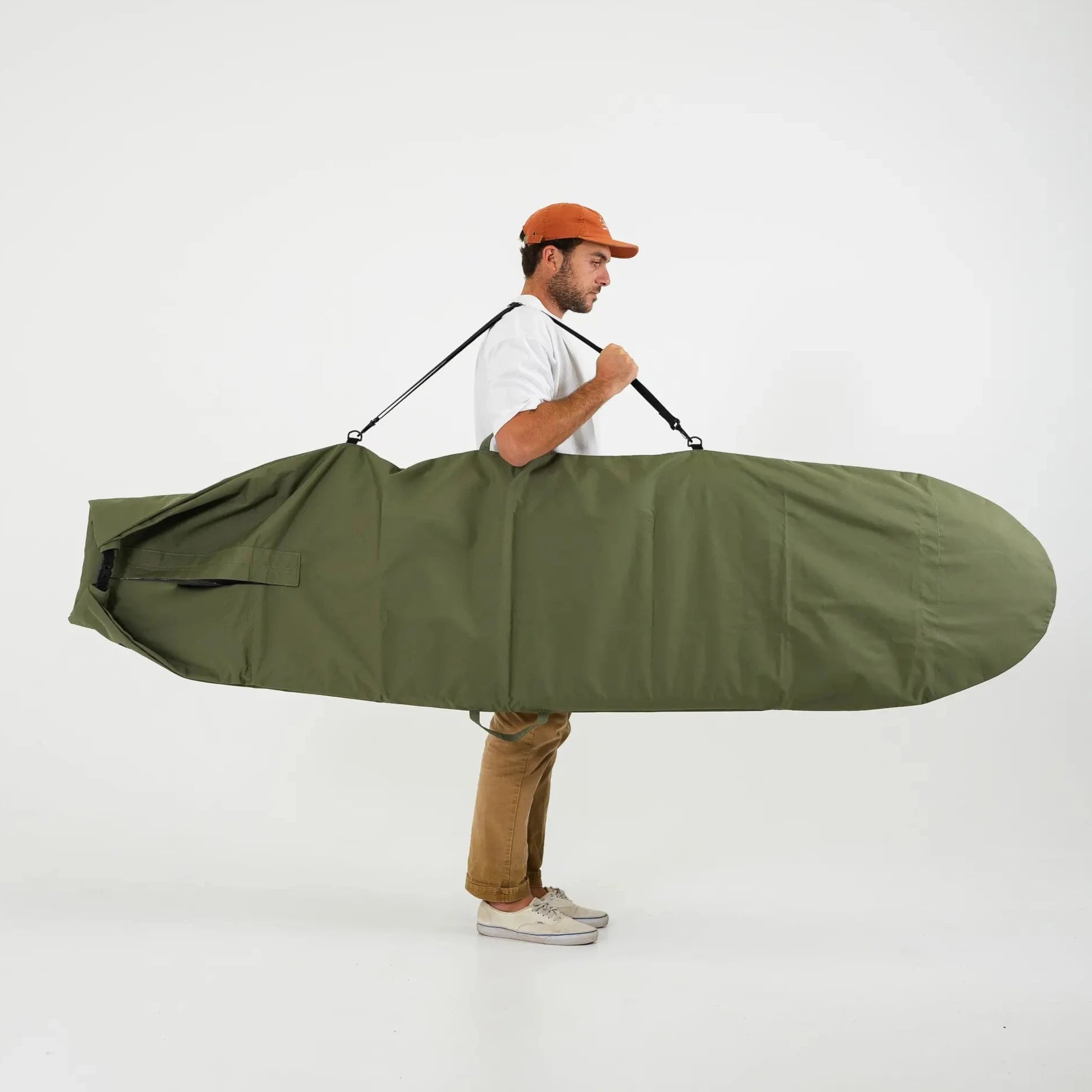 Olive Drab Canvas Surfboard Bag