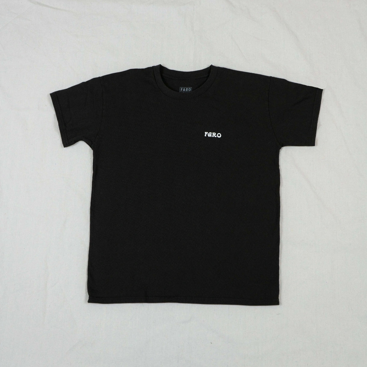 faro front logo black tee shirt